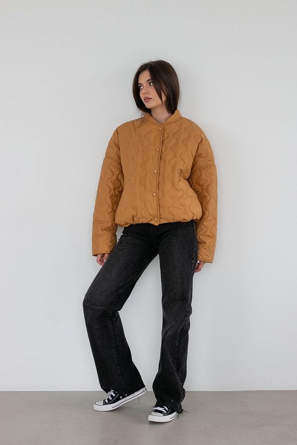 Бомбер на кнопках гірчичний К0623 #RU# Бомбер на кнопках горчичный К0623 № 4