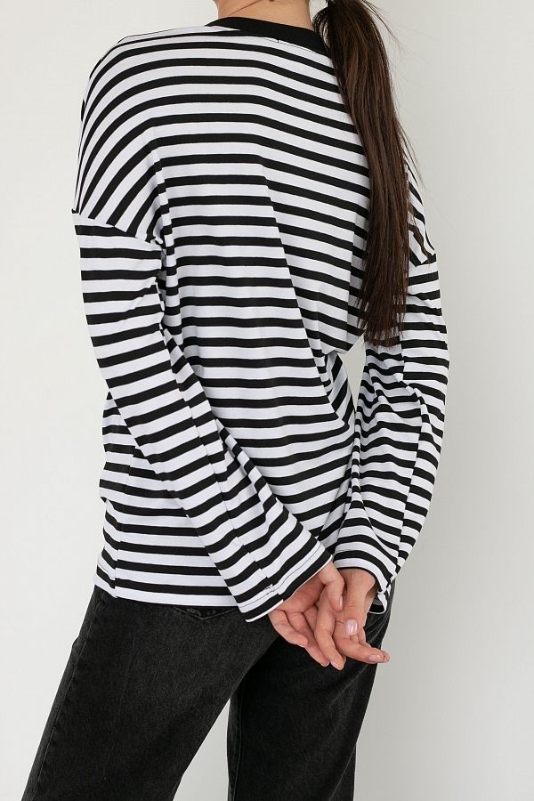 Лонгслів чорна смужка  КС0123 #RU# Лонгслив черная полоска КС0123 № 6