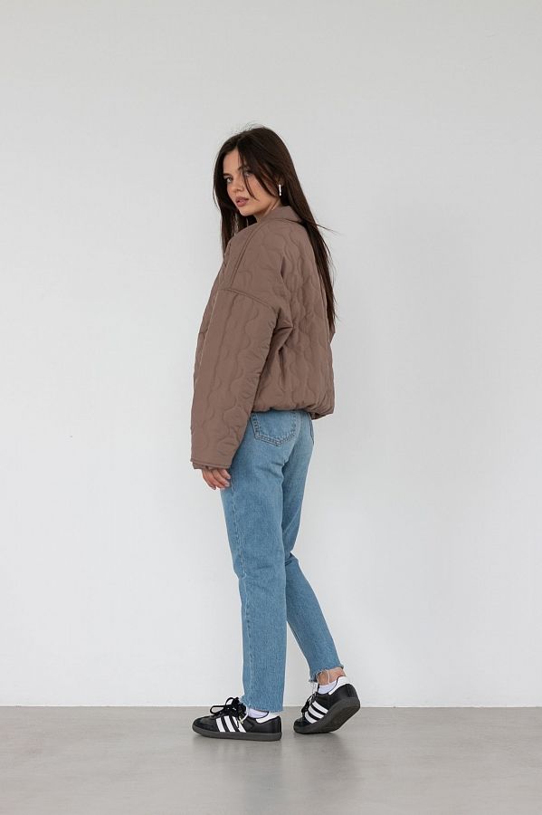 Бомбер на кнопках капучіновий К0623 #RU# Бомбер на кнопках капучиновый К0623 № 4