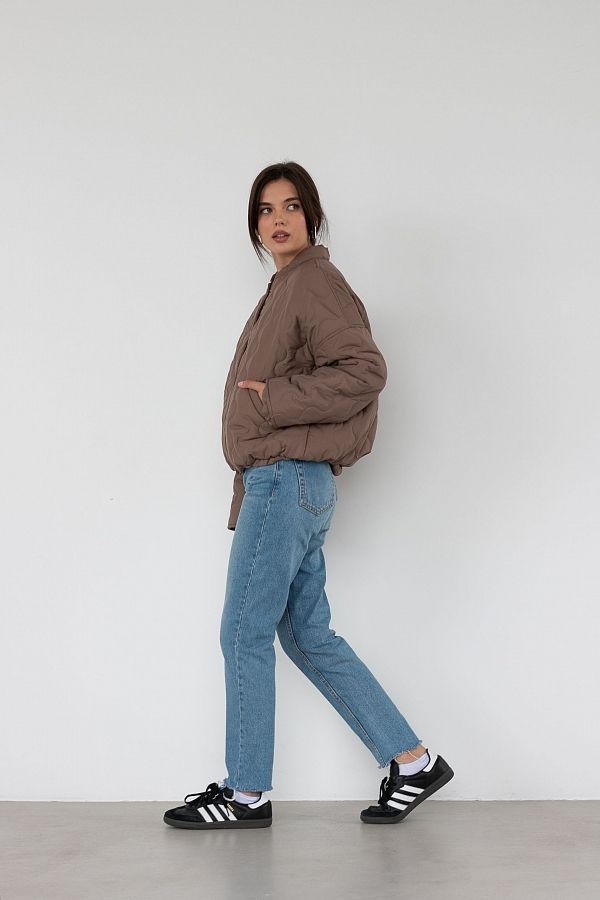 Бомбер на кнопках капучіновий К0623 #RU# Бомбер на кнопках капучиновый К0623 № 3