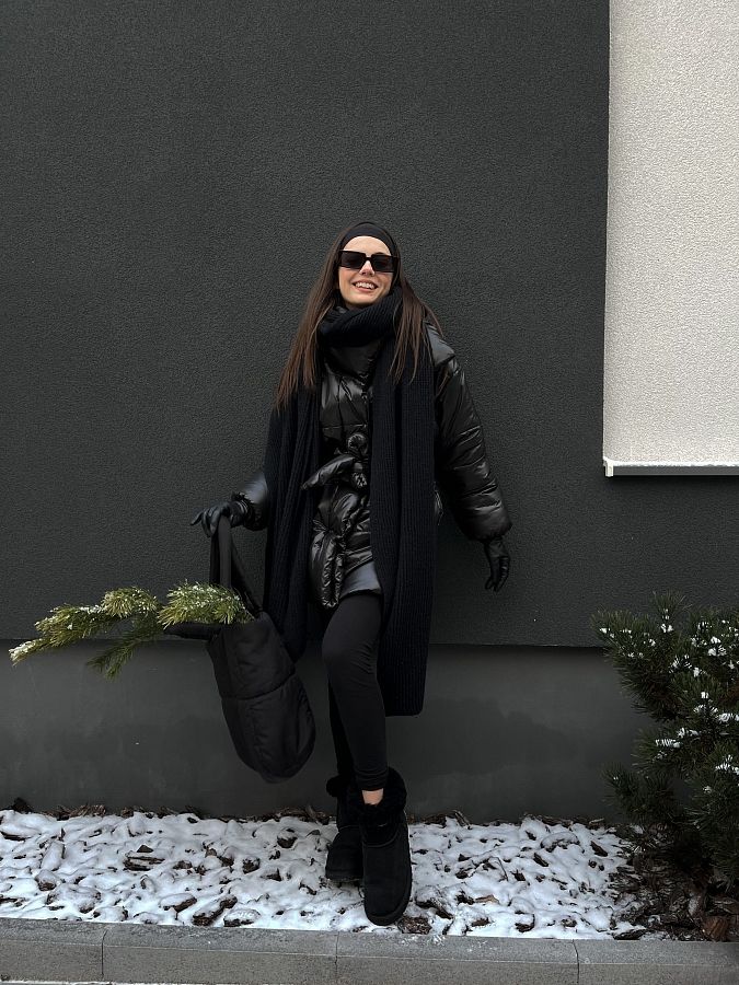 Куртка подовжена з високим коміром на кнопках лаке К0822 #RU# Куртка удлиненная с высоким воротником на кнопках лаке К0822 № 3