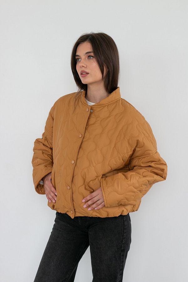 Бомбер на кнопках гірчичний К0623 #RU# Бомбер на кнопках горчичный К0623 № 3