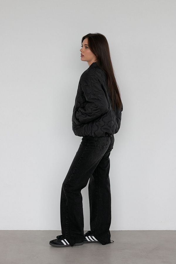 Бомбер на кнопках чорний К0623 #RU# Бомбер на черных кнопках К0623 № 4