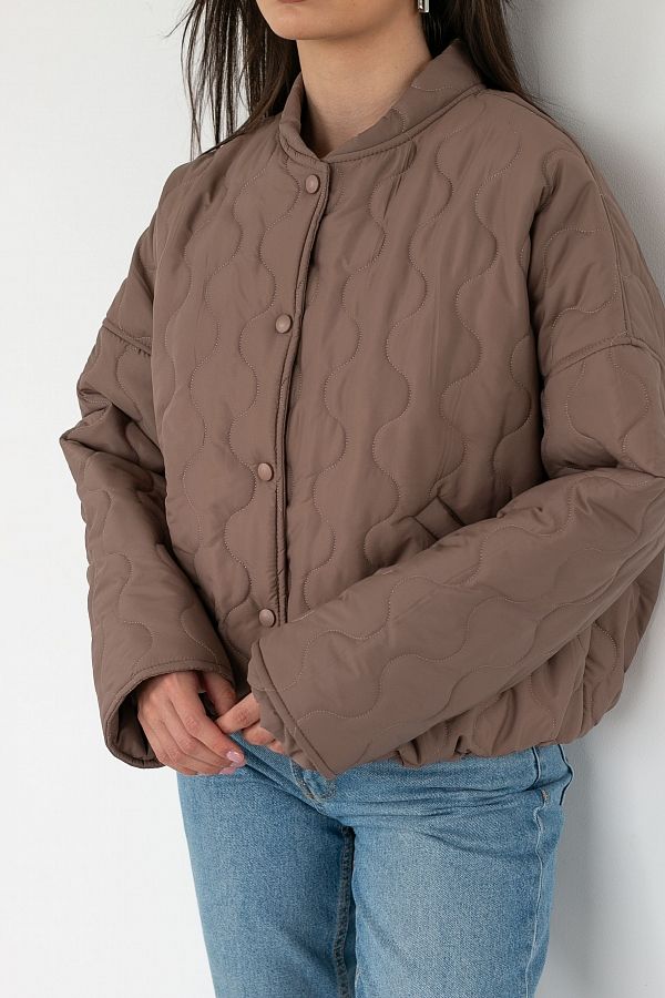 Бомбер на кнопках капучіновий К0623 #RU# Бомбер на кнопках капучиновый К0623 № 5