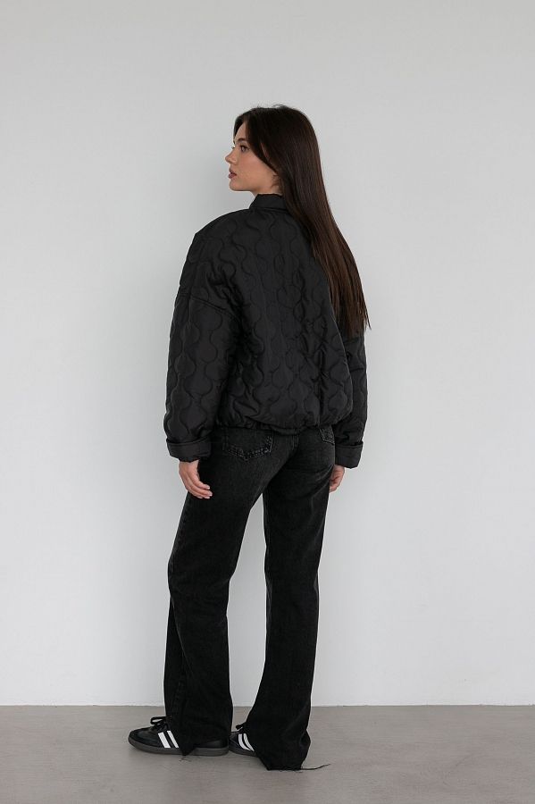 Бомбер на кнопках чорний К0623 #RU# Бомбер на черных кнопках К0623 № 6