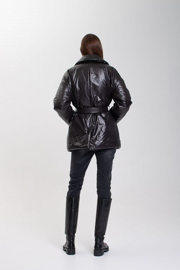 Куртка-жакет з великим воротом чорна К0323 #RU# Куртка-жакет с большим воротником К0323 № 3